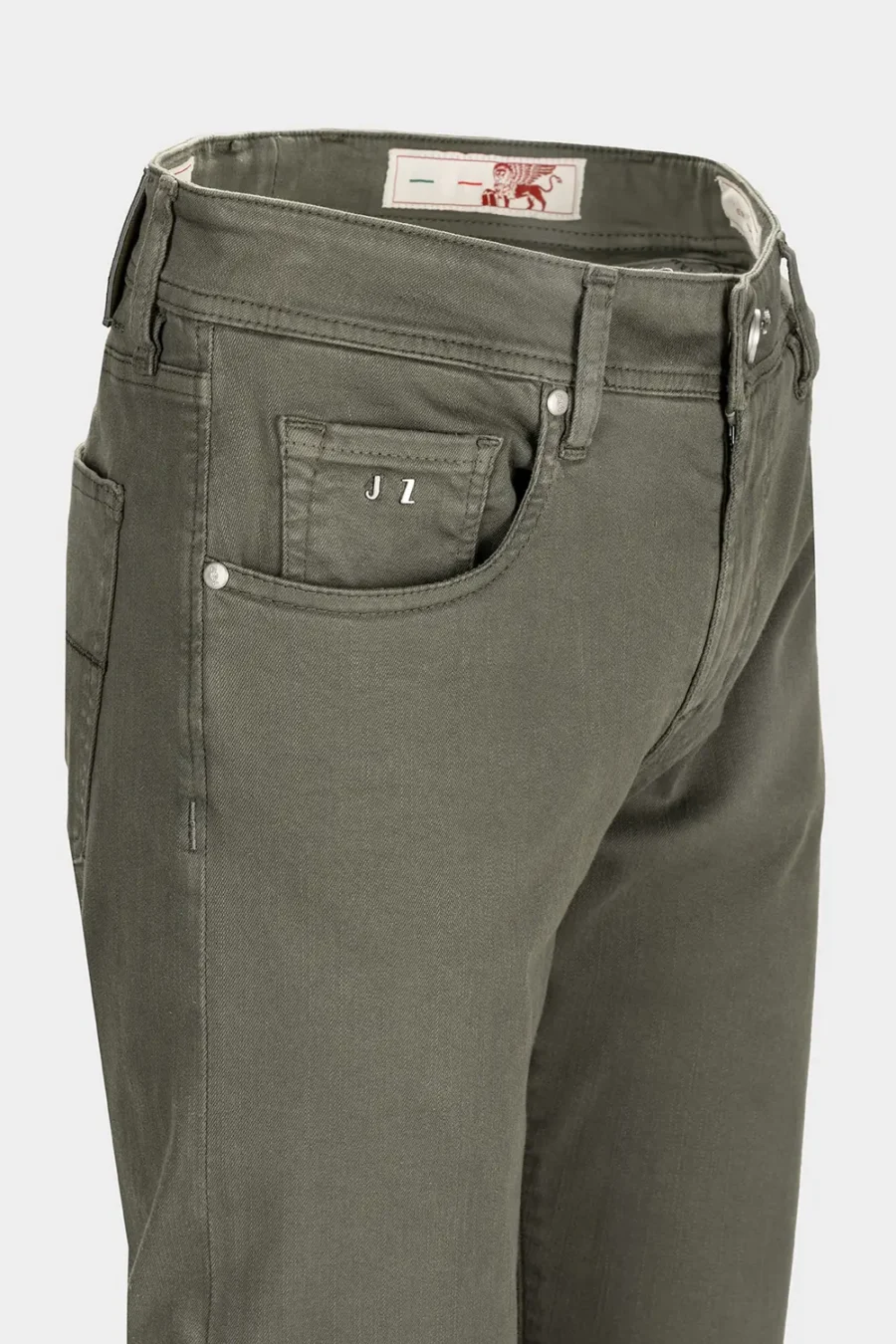 JEANS 5 TASCHE COLORATO MICHELANGELO REGULAR GABARDINA RELAX VERDE - immagine 3