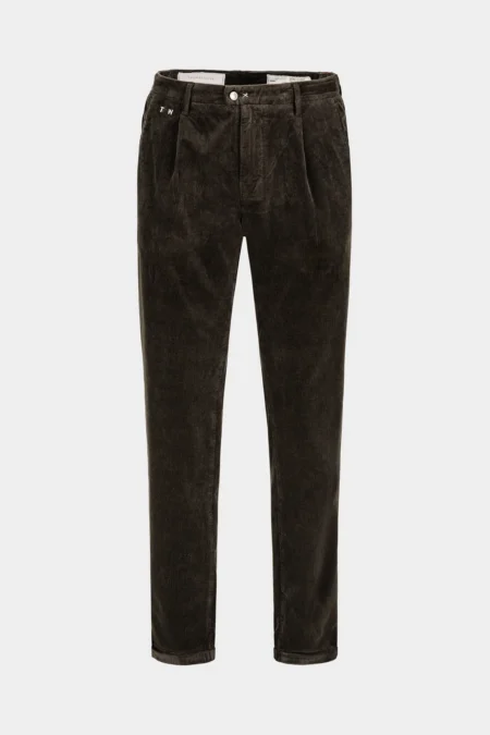 PANTALONE CHINO ALBERTO CARROT IN VELLUTO MARRONE