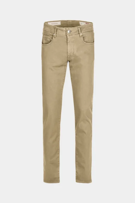 JEANS 5 TASCHE COLORATO LEONARDO SLIM GABARDINA RELAX BEIGE