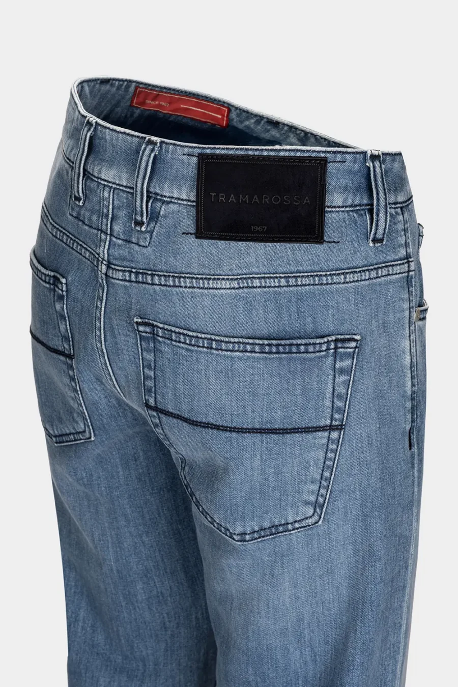 JEANS 5 POCKETS BRANDO CARROT DENIM AZURE - BLUE THREAD - Image 4
