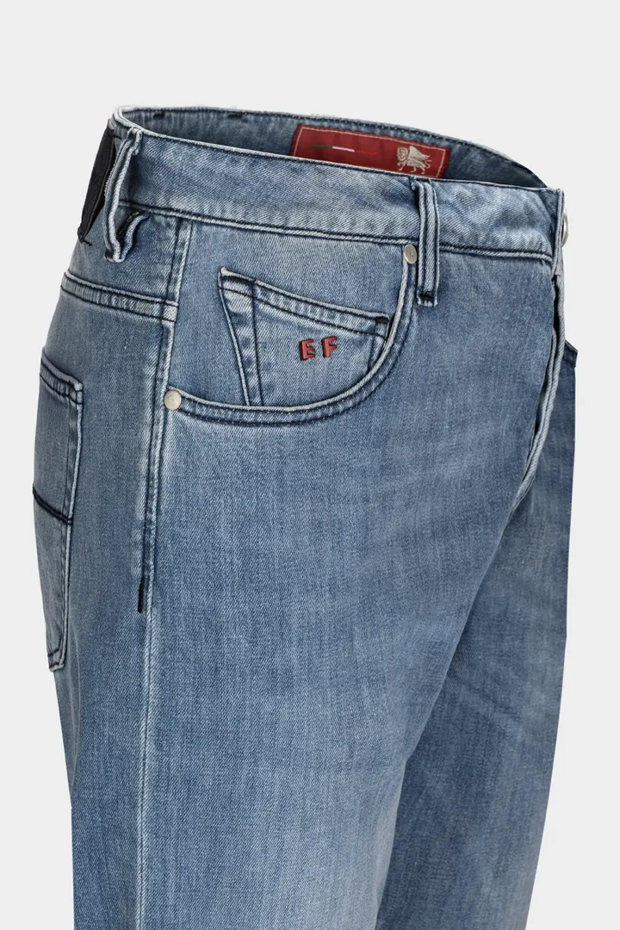 JEANS 5 POCKETS BRANDO CARROT DENIM AZURE - BLUE THREAD - Image 3