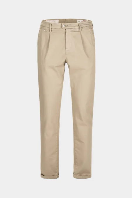 PANTALONE CHINO ALBERTO CARROT GABARDINA RELAX BEIGE CHIARO