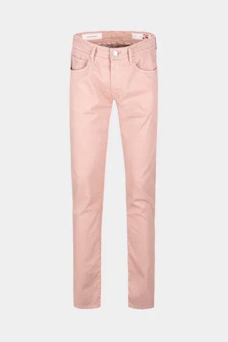 JEANS 5 TASCHE COLORATO LEONARDO SLIM GABARDINA RELAX ROSA