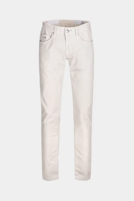 JEANS 5 TASCHE COLORATO LEONARDO SLIM IN VELLUTO LUXURY BEIGE