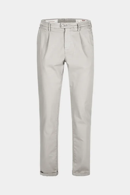 PANT CHINO ALBERTO CARROT GABARDINE RELAX WHITE GREY