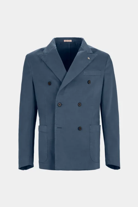DUBLE BREASTED JACKET GIACOMO GABARDINE RELAX LIGHT BLU