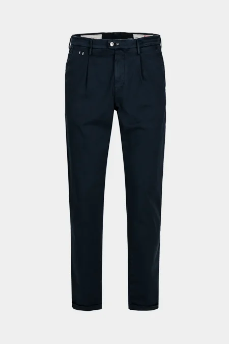 PANTALONE CHINO ALBERTO CARROT GABARDINA RELAX BLU SCURO