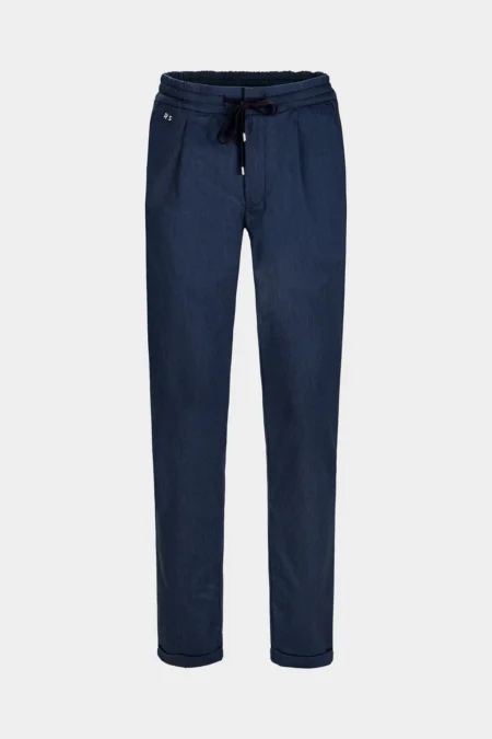 PANTALONE CHINO ALVISE REGULAR IN DENIM LEGGERO BLU MEDIO