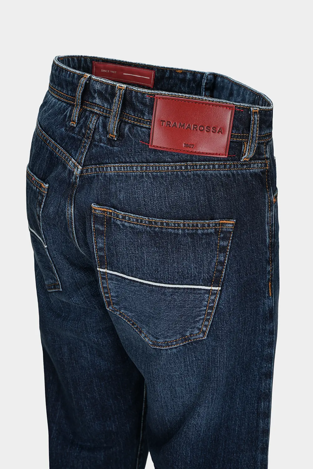 JEANS 5 POCKETS DANTE STRAIGHT IN DENIM SELVEDGE MEDIUM BLUE - Image 4