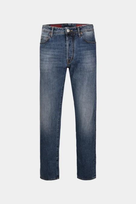 JEANS 5 TASCHE DANTE STRAIGHT IN DENIM CIMOSATO BLU CHIARO