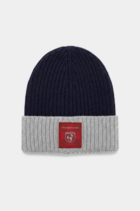 ABARTH BLUE AND GRAY WOOL BEANIE