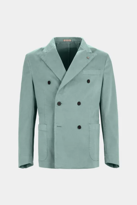 DUBLE BREASTED JACKET GIACOMO GABARDINE RELAX GREEN