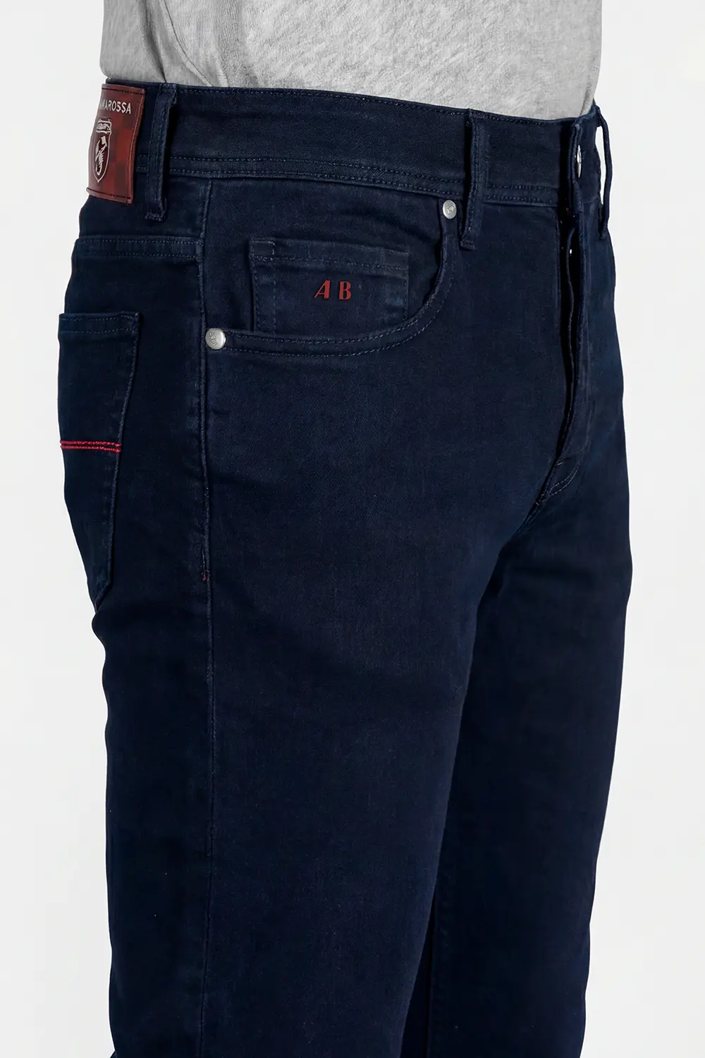 JEANS 5 TASCHE LEONARDO SLIM IN DENIM BLU SCURO ABARTH - immagine 3