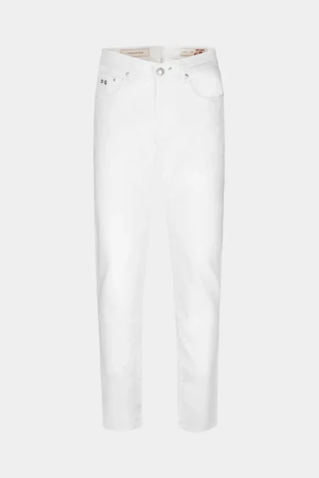 JEANS 5 POCKETS COLOURED MICHELANGELO REGULAR IN LINEN WHITE