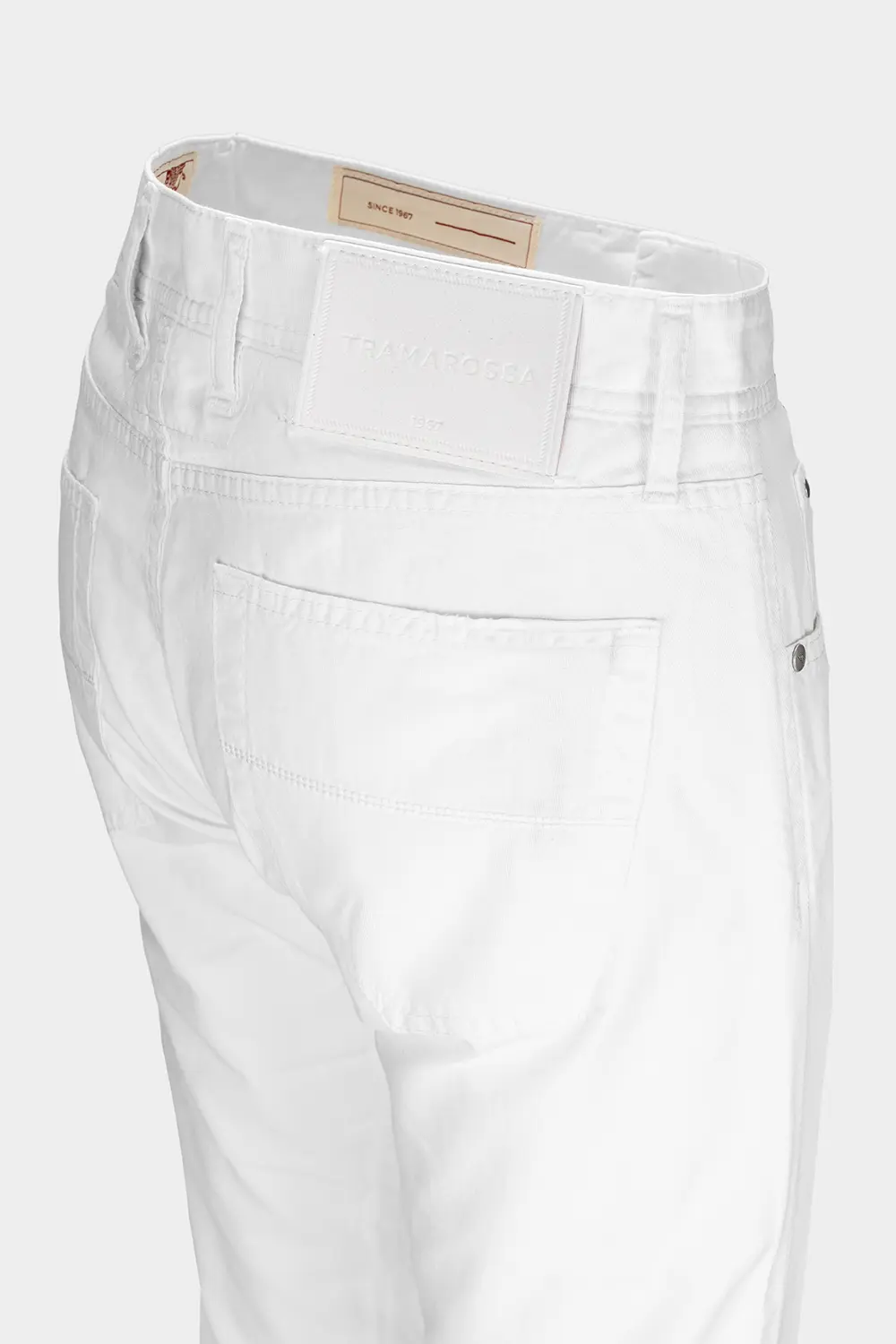 JEANS 5 POCKETS COLOURED MICHELANGELO REGULAR IN LINEN WHITE - Image 4