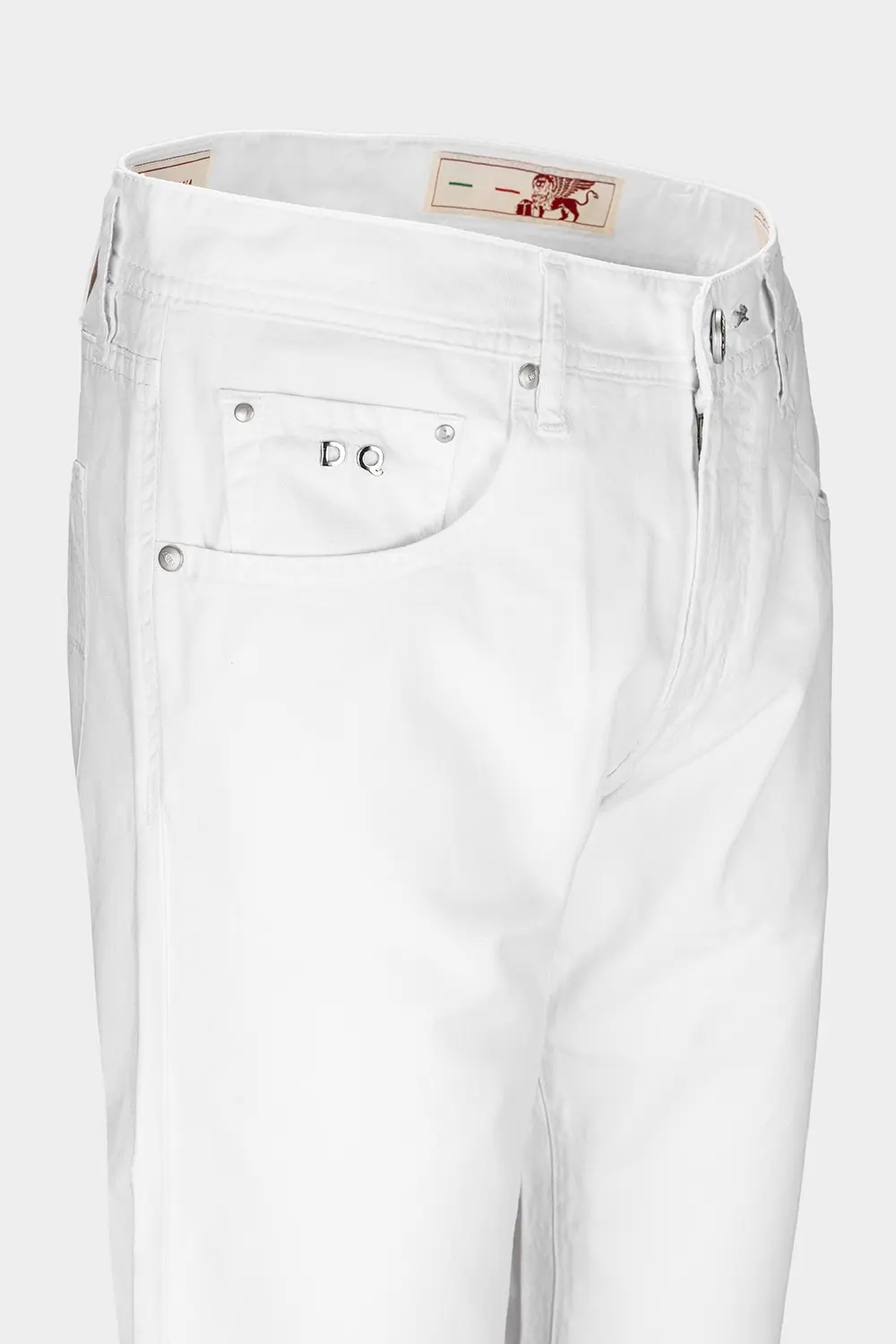 JEANS 5 POCKETS COLOURED MICHELANGELO REGULAR IN LINEN WHITE - Image 3