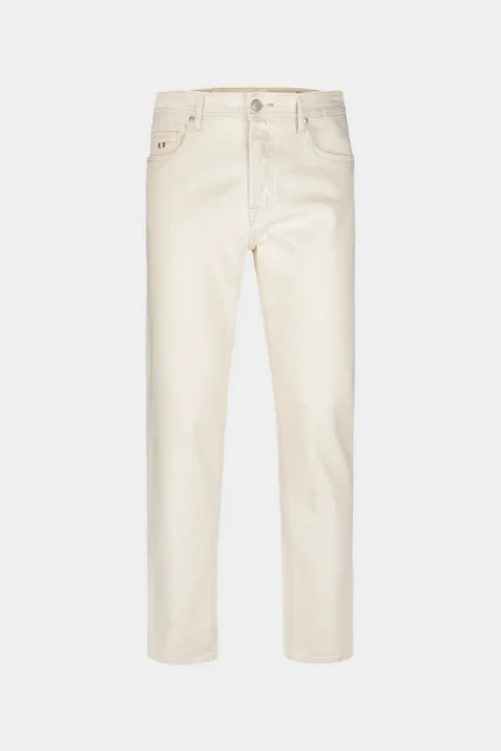 JEANS 5 TASCHE DANTE STRAIGHT IN BULL DI COTONE BEIGE