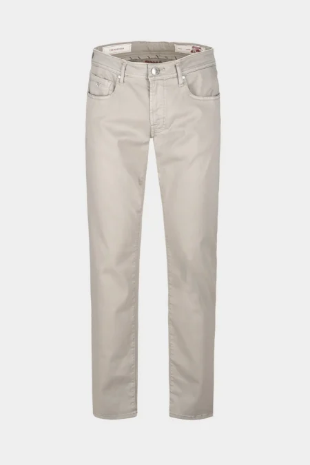 JEANS 5 TASCHE COLORATO LEONARDO SLIM GABARDINA RELAX GRIGIO MEDIO