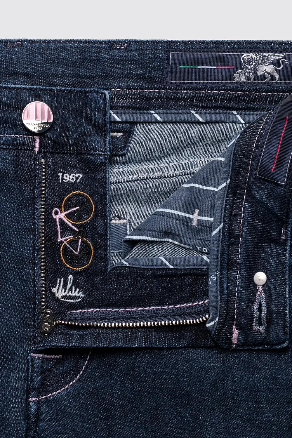 JEANS 5 TASCHE MICHELANGELO REGULAR DENIM BLU MEDIO GIRO D'ITALIA - immagine 5