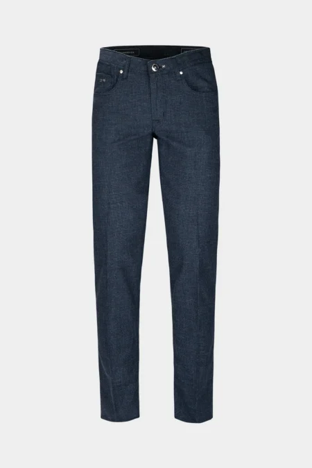 JEANS 5 POCKETS COLOURED MICHELANGELO REGULAR IN PRINTED COTTON MEDIUM BLUE S1