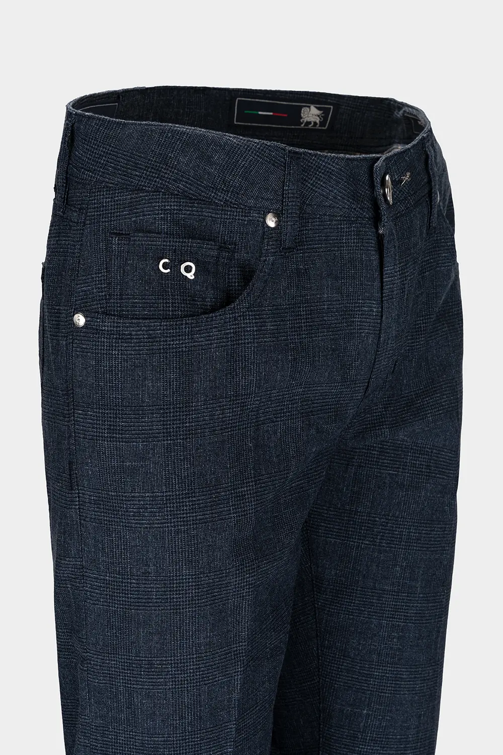 JEANS 5 TASCHE COLORATO MICHELANGELO REGULAR IN COTONE STAMPATO BLU MEDIO S2 - immagine 3