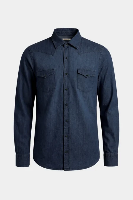 CAMICIA MARCO IN DENIM LEGGERO BLU SCURO