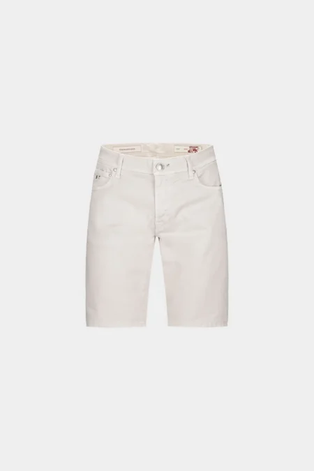 JEANS 5 TASCHE ASCANIO REGULAR IN GABARDINA DI COTONE RELAX BIANCO GRIGIO