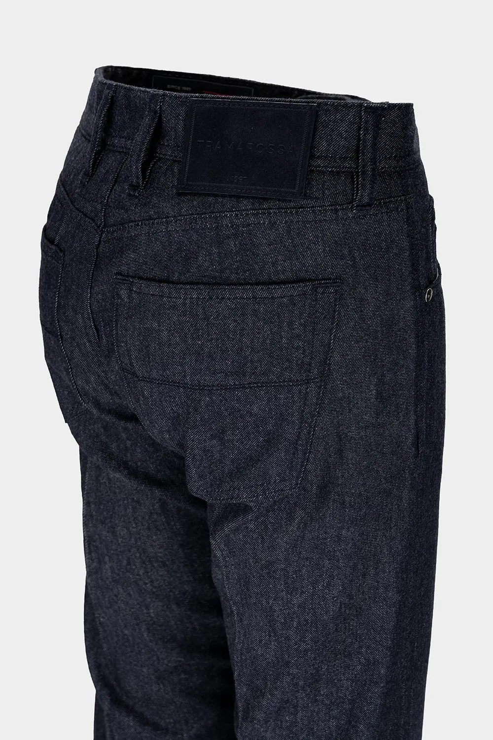 JEANS 5 TASCHE COLORATO MICHELANGELO REGULAR IN LANA BLU SCURO - immagine 4