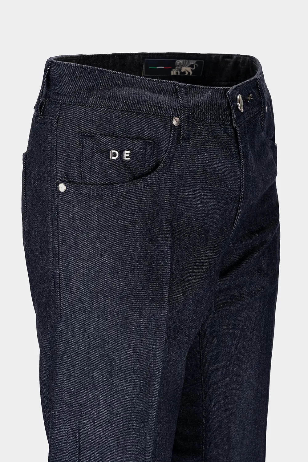 JEANS 5 TASCHE COLORATO MICHELANGELO REGULAR IN LANA BLU SCURO - immagine 3