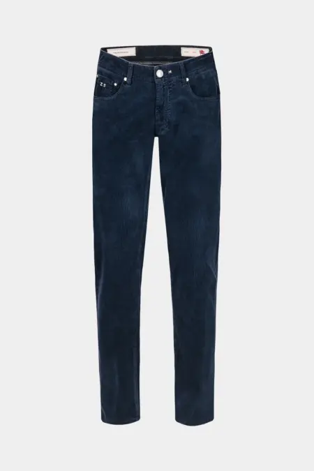 JEANS 5 TASCHE COLORATO MICHELANGELO REGULAR IN VELLUTO 1000 RIGHE BLU SCURO