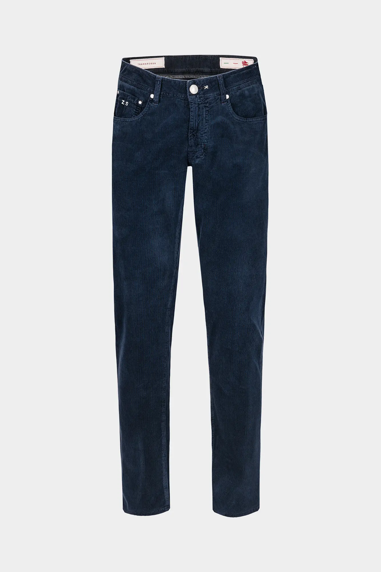 JEANS 5 TASCHE COLORATO MICHELANGELO REGULAR IN VELLUTO 1000 RIGHE BLU SCURO