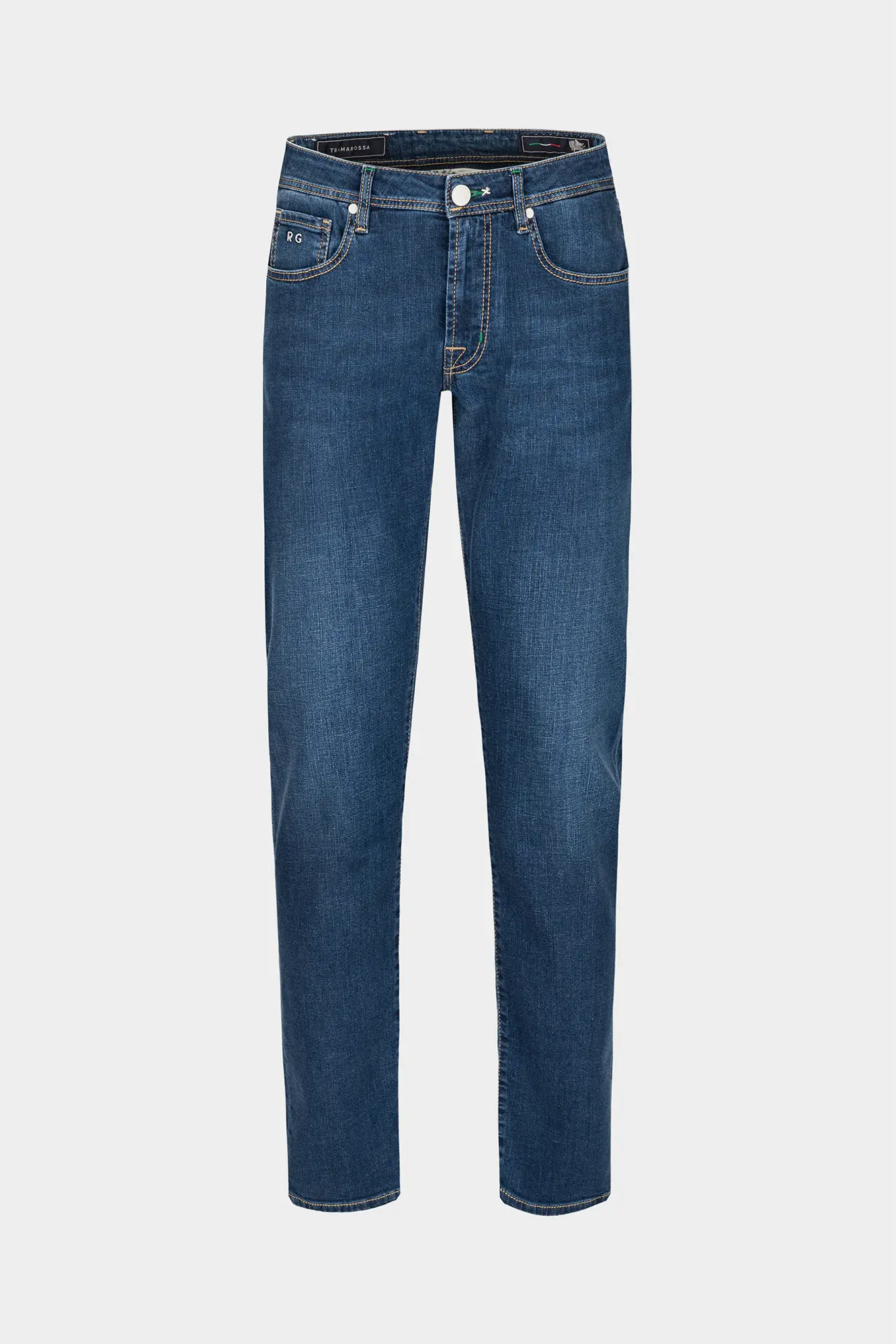 JEANS 5 POCKETS LEONARDO SLIM IN DENIM STRETCH MEDIUM BLUE SKY TRIP