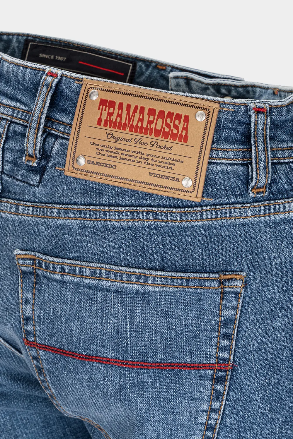 JEANS 5 TASCHE MICHELANGELO REGULAR IN DENIM BLU CHIARO YELLOWSTONE - immagine 2