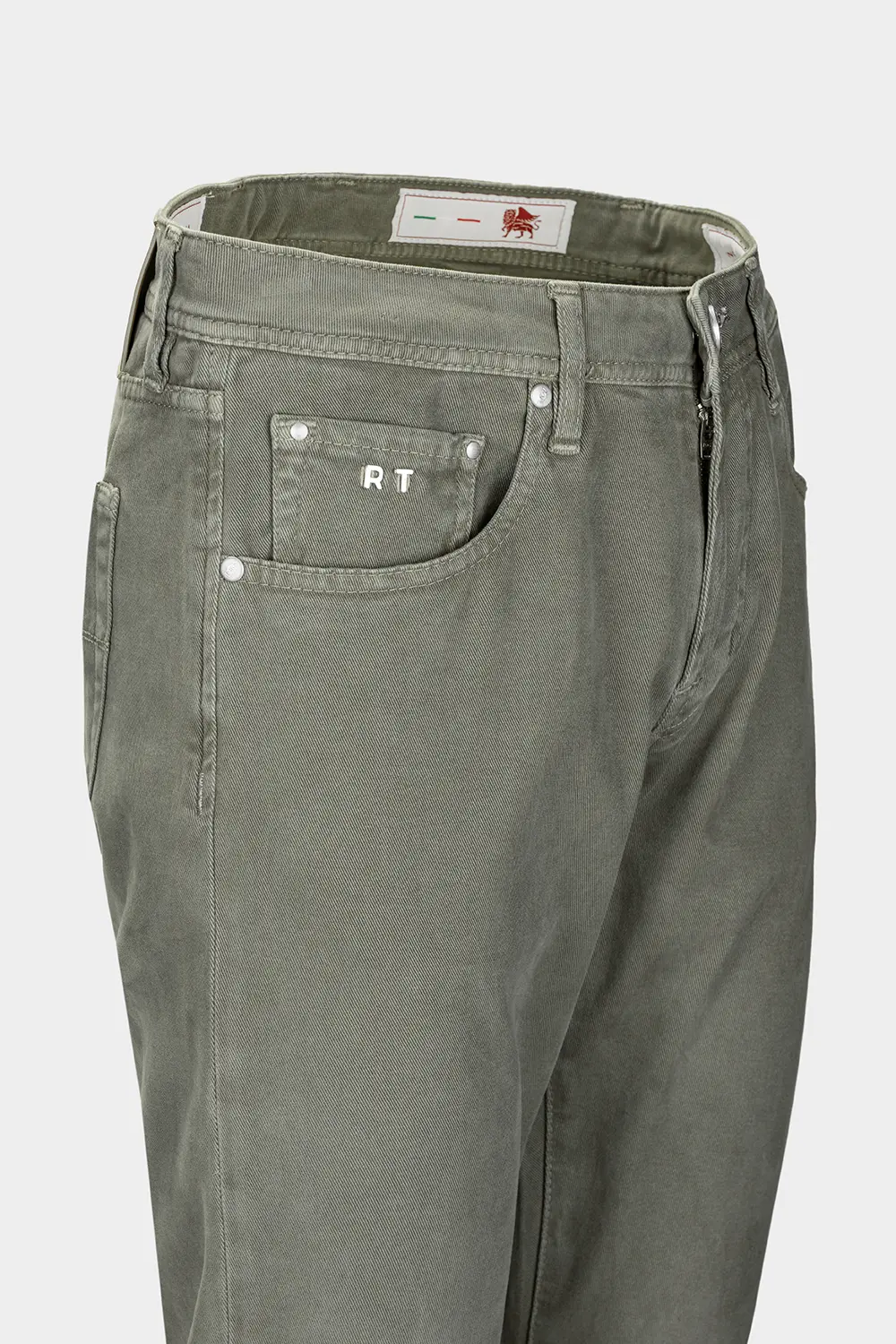 JEANS 5 POCKETS COLOURED MICHELANGELO REGULAR IN BULL GREEN - Image 3