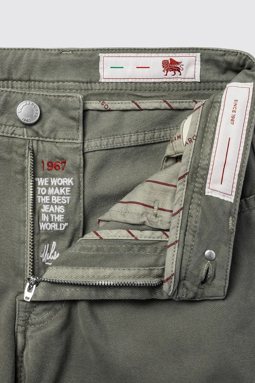 JEANS 5 POCKETS COLOURED MICHELANGELO REGULAR IN BULL GREEN - Image 4