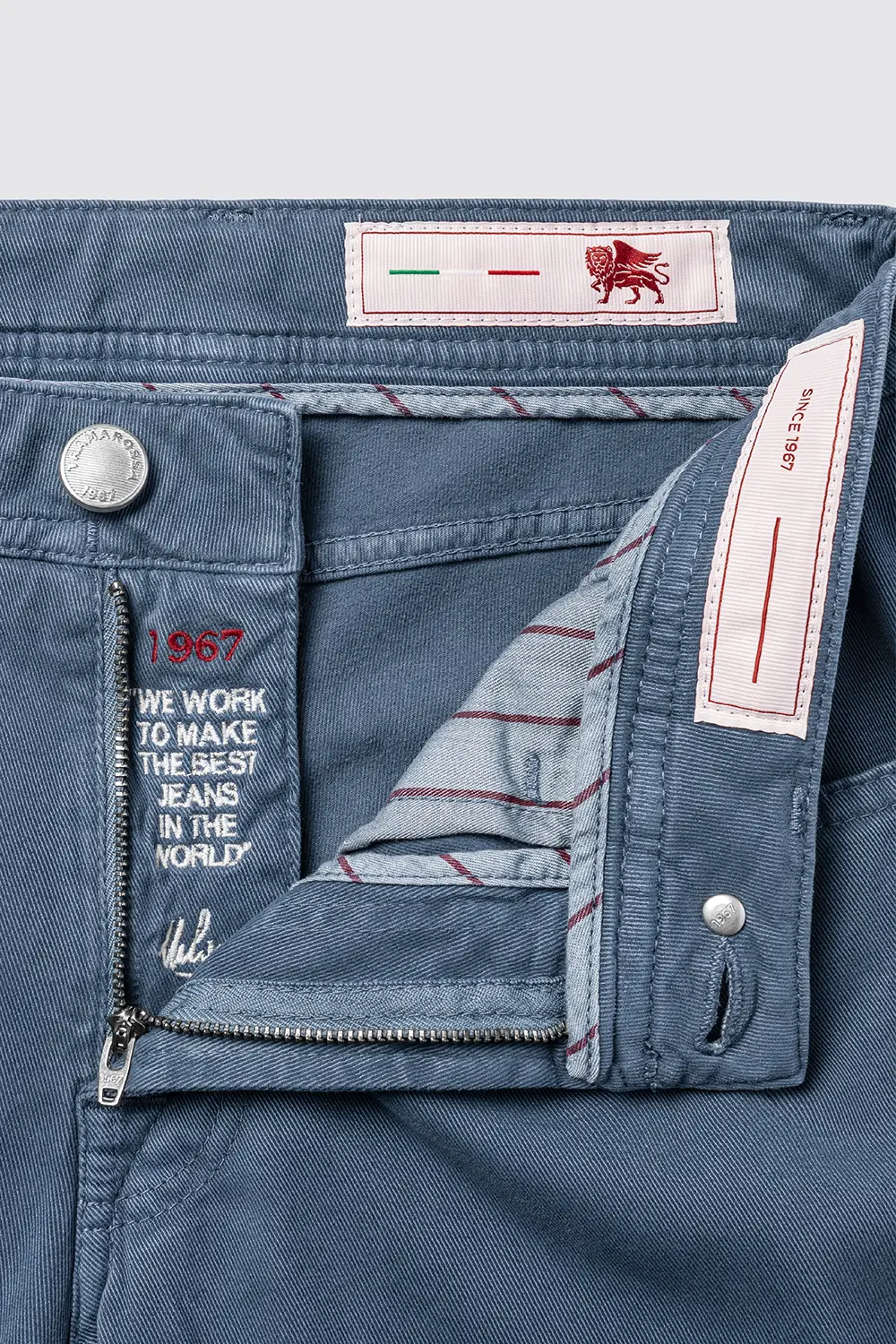 JEANS 5 POCKETS COLOURED MICHELANGELO REGULAR IN BULL LIGHT BLUE - Image 4