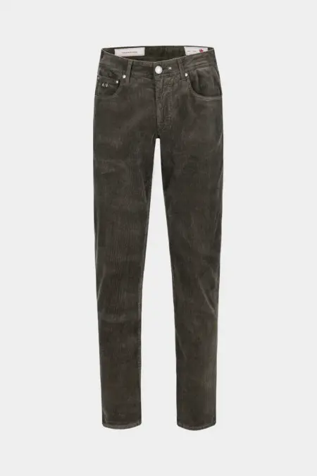 JEANS 5 TASCHE COLORATO MICHELANGELO REGULAR IN VELLUTO 1000 RIGHE MARRONE