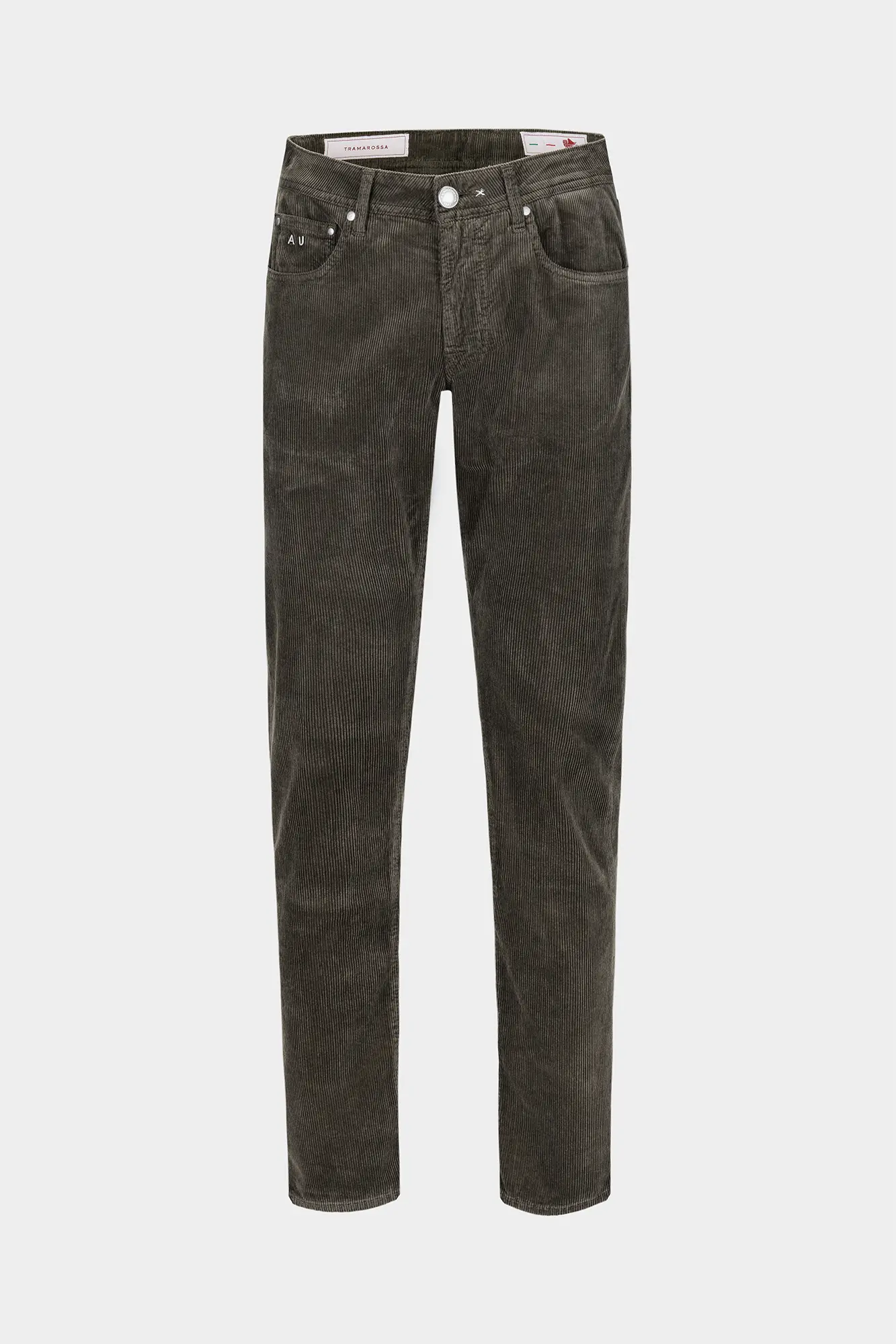 JEANS 5 TASCHE COLORATO MICHELANGELO REGULAR IN VELLUTO 1000 RIGHE MARRONE