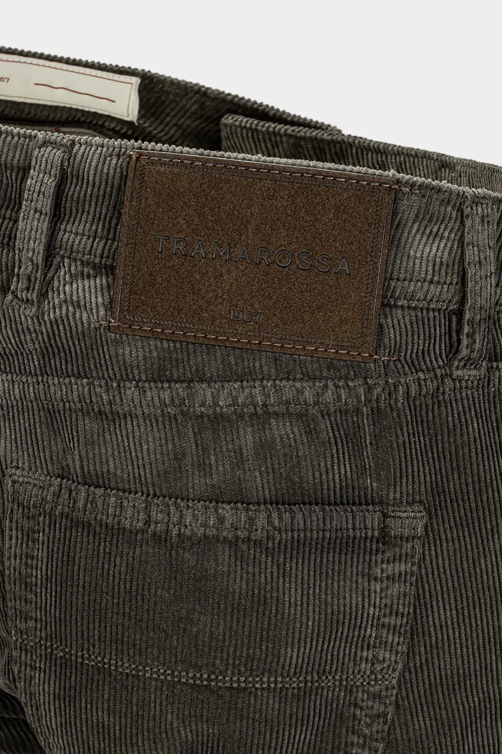 JEANS 5 TASCHE COLORATO MICHELANGELO REGULAR IN VELLUTO 1000 RIGHE MARRONE - immagine 2