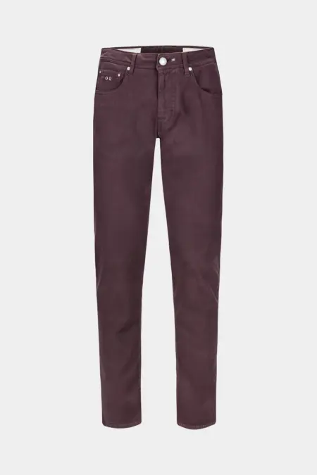 JEANS 5 TASCHE COLORATO MICHELANGELO REGULAR IN BULL BORDEAUX