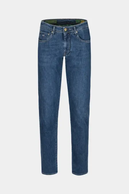 JEANS 5 TASCHE MICHELANGELO REGULAR IN DENIM LUXURY CASHMERE BLU MEDIO