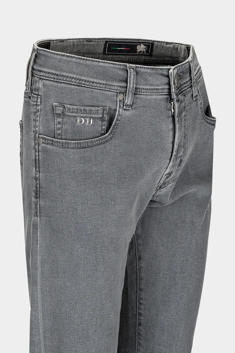 JEANS 5 TASCHE MICHELANGELO REGULAR IN DENIM TENCEL GRIGIO - immagine 3