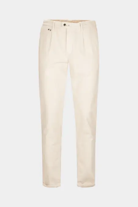 PANTALONE CHINO ALBERTO CARROT IN VELLUTO 500 RIGHE CREMA