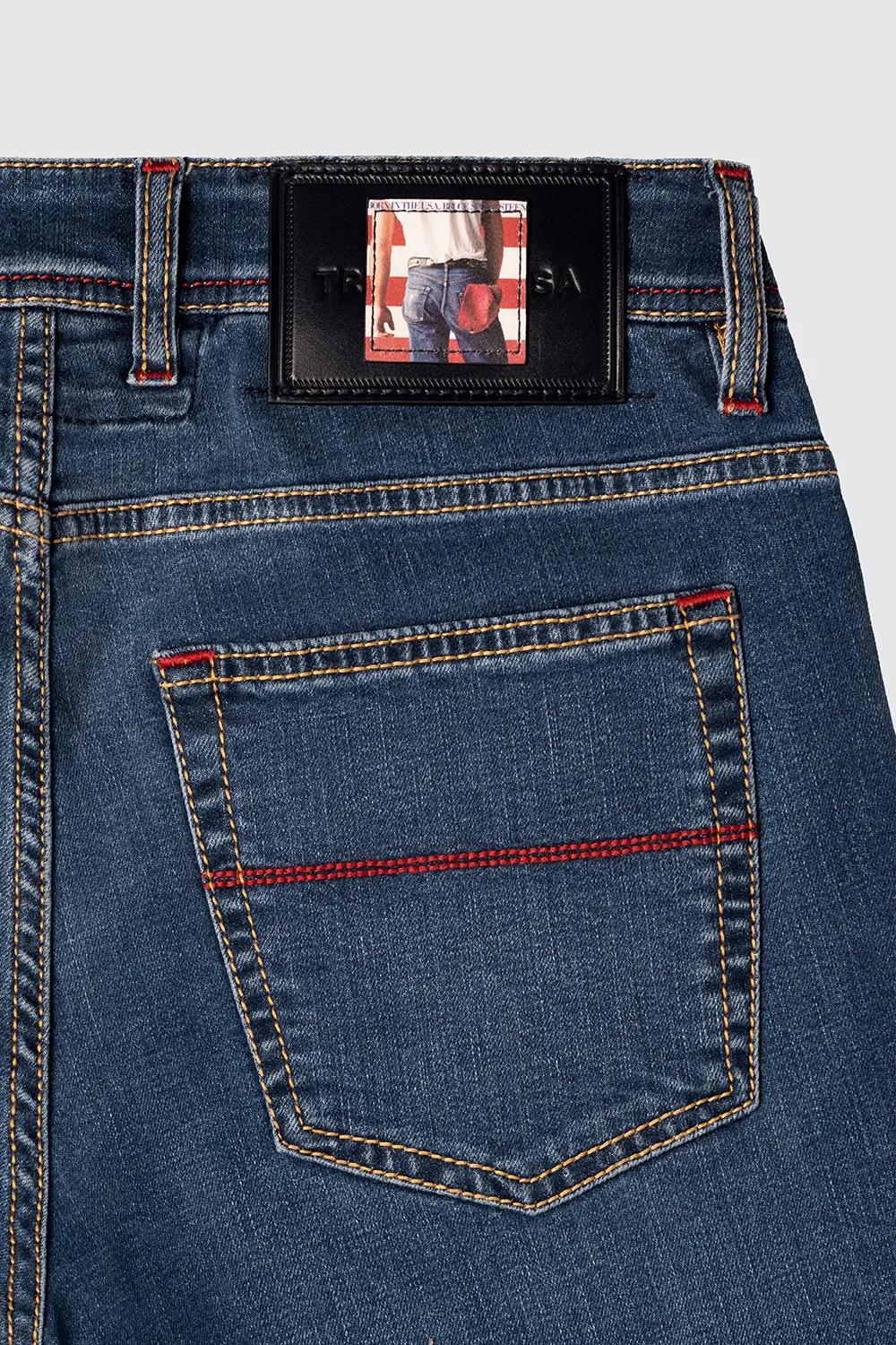 JEANS 5 TASCHE LEONARDO SLIM IN DENIM STRETCH BLU MEDIO MUSIC - immagine 2