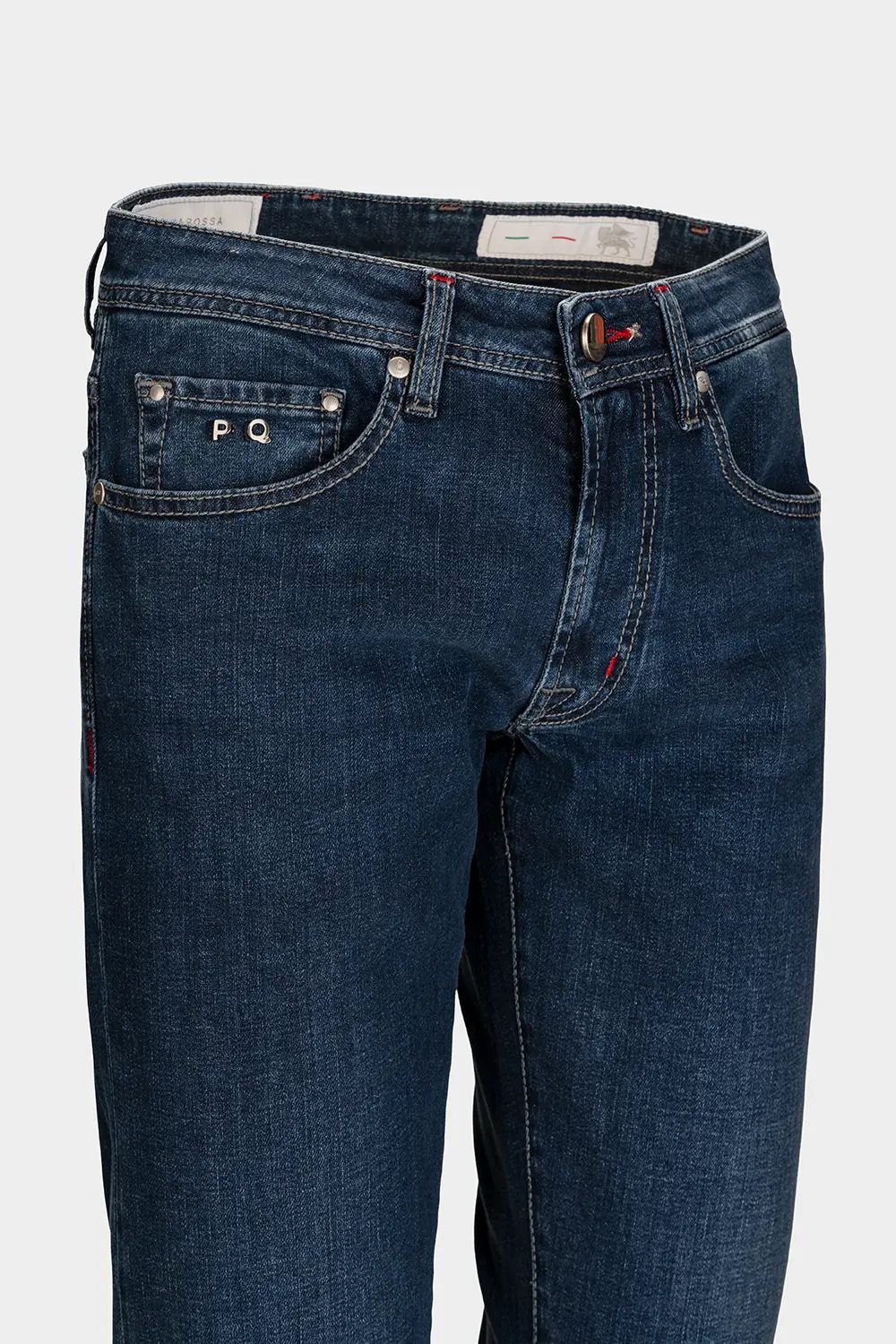 JEANS 5 TASCHE LEONARDO SLIM IN DENIM BLU SCURO COLOUR DENIM - immagine 3