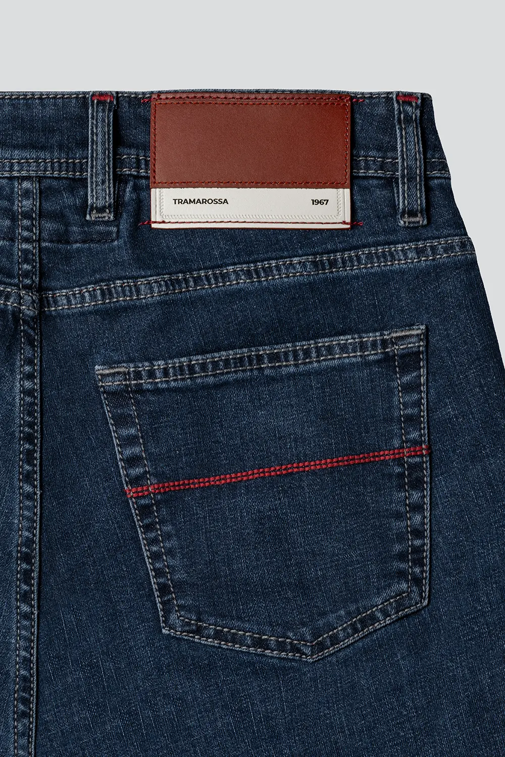 JEANS 5 TASCHE LEONARDO SLIM IN DENIM BLU SCURO COLOUR DENIM - immagine 2