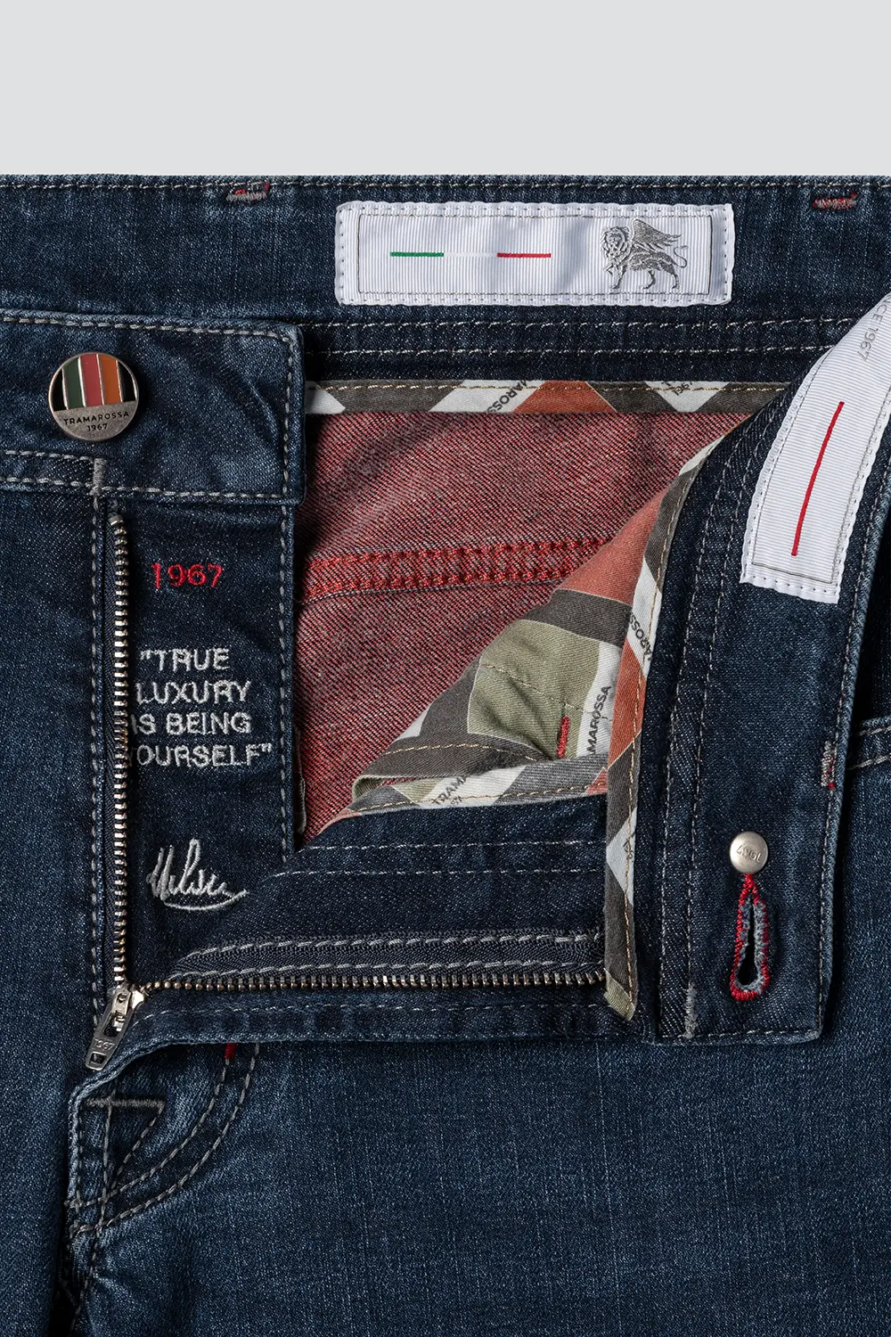 JEANS 5 TASCHE LEONARDO SLIM IN DENIM BLU SCURO COLOUR DENIM - immagine 4