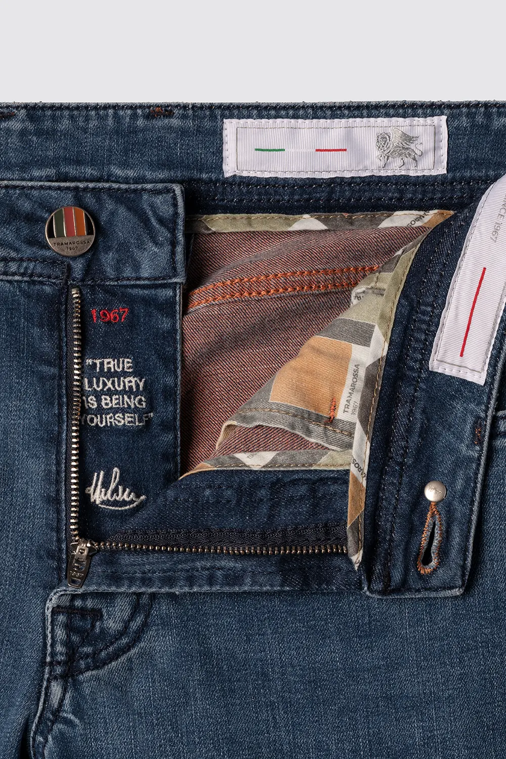 JEANS 5 TASCHE MICHELANGELO REGULAR IN DENIM BLU MEDIO COLOUR DENIM - immagine 4