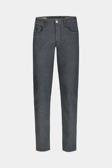 JEANS 5 POCKETS MICHELANGELO REGULAR IN BLUE TEXTURED FABRIC