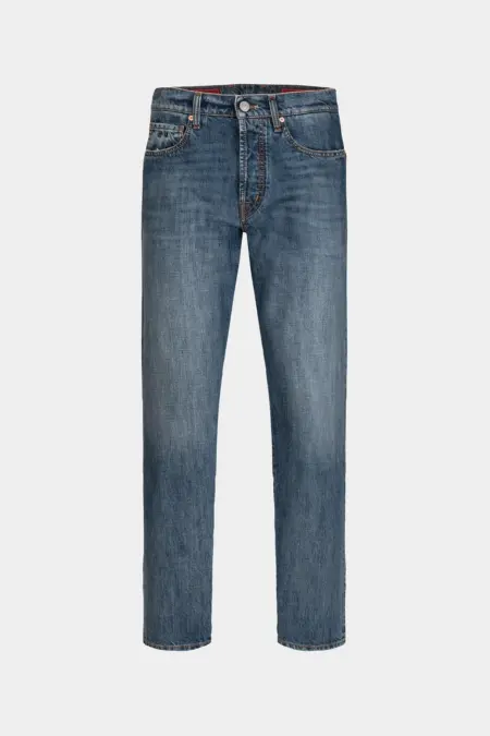 JEANS 5 TASCHE DANTE STRAIGHT IN DENIM CIMOSATO BLU CHIARO